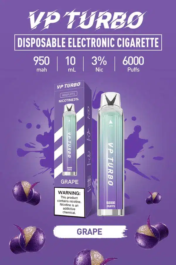 VP Turbo 6000 Puffs拋棄式電子煙|便攜大容量一次性霧化桿:圖片 3